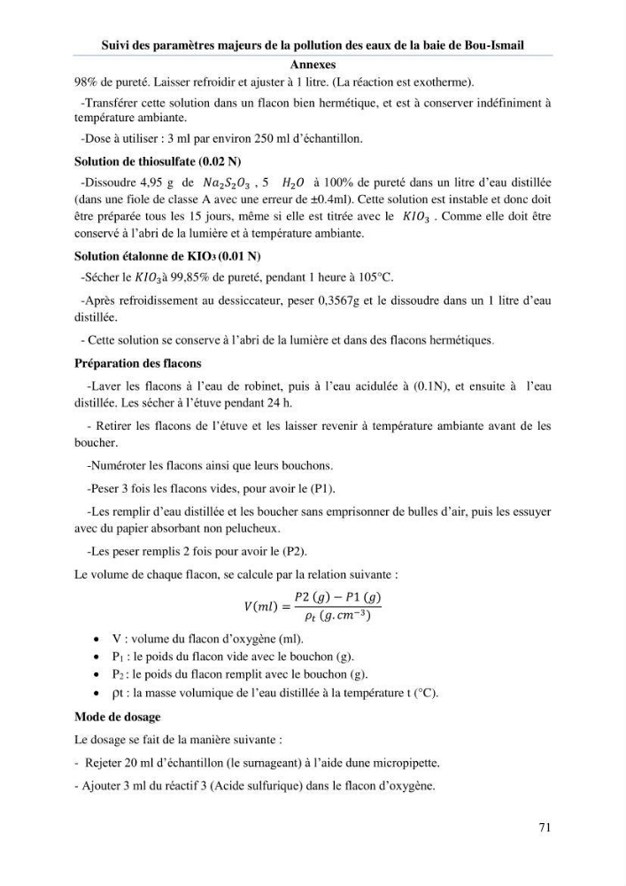 Etude de l\'eutrophisation et du système des carbonates dans la baie de Bou-Ismail en printemps 2015