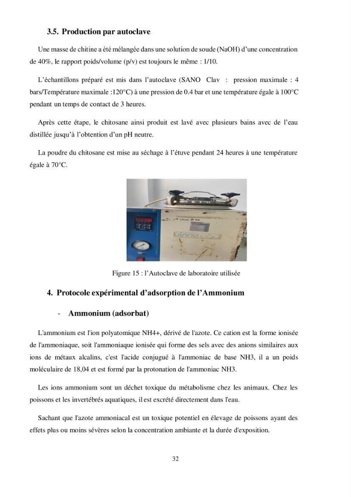 Valorisation d’un biopolymère (cas de chitosane) dans le processus du traitement des effluents piscicole