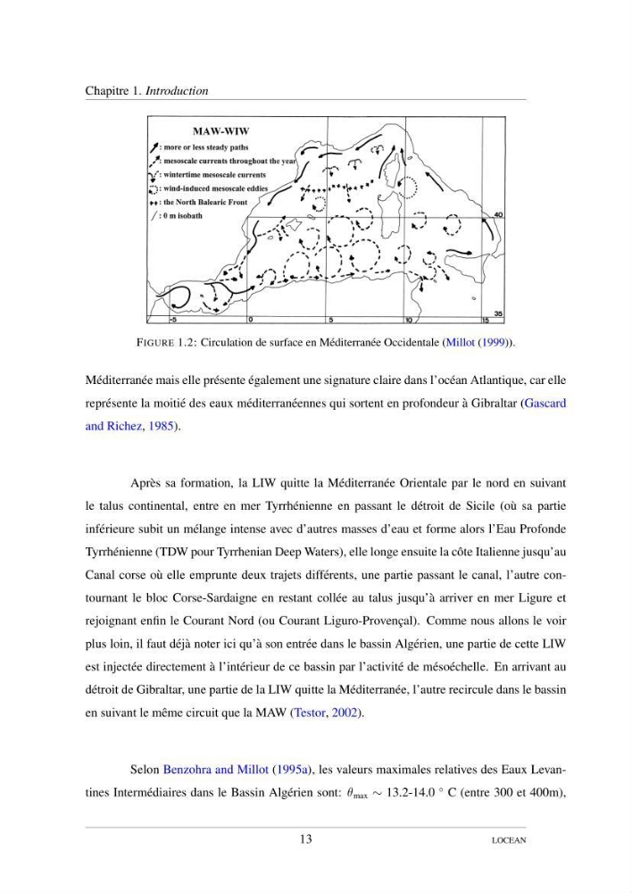Hydrologie et circulation océanique dans le bassin Algerien: