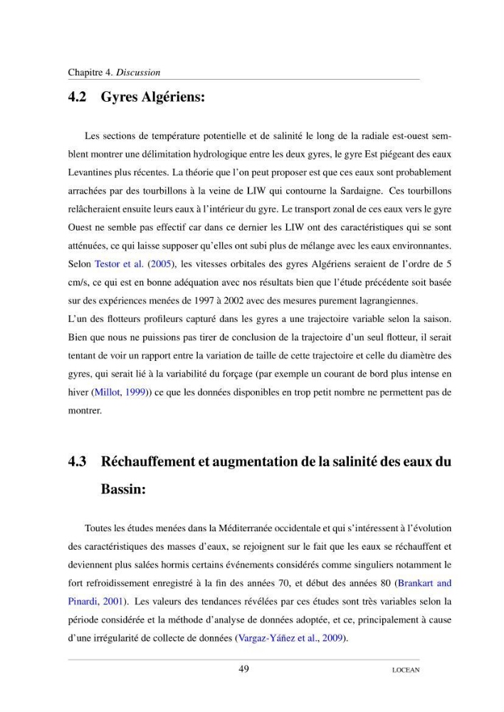 Hydrologie et circulation océanique dans le bassin Algerien: