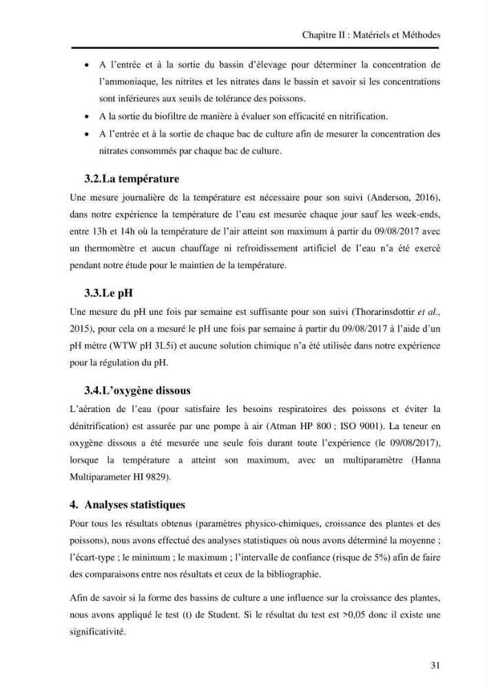Suivi d\'un systeme d\'élevage en aquaculture