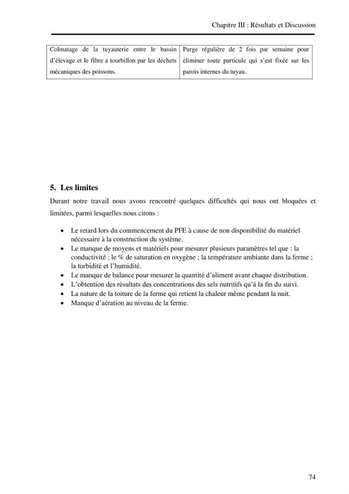 Suivi d\'un systeme d\'élevage en aquaculture