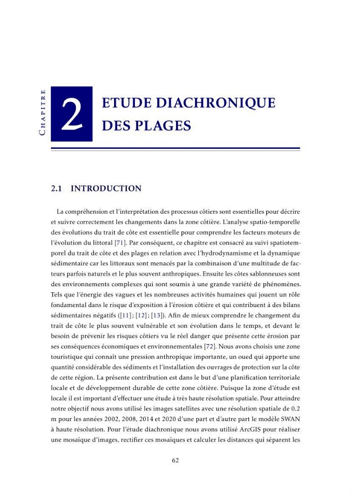 Apport de la télédétection très haute résolution pour l’étude diachronique des plages de la région centre algérienne