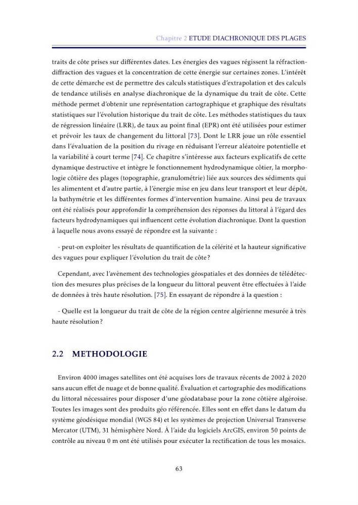 Apport de la télédétection très haute résolution pour l’étude diachronique des plages de la région centre algérienne
