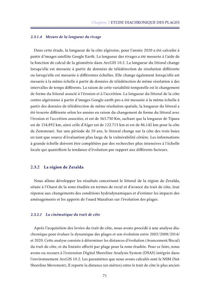 Apport de la télédétection très haute résolution pour l’étude diachronique des plages de la région centre algérienne