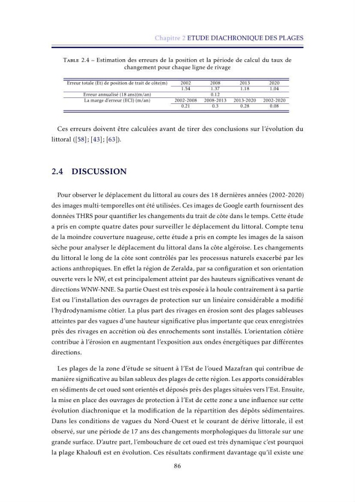 Apport de la télédétection très haute résolution pour l’étude diachronique des plages de la région centre algérienne