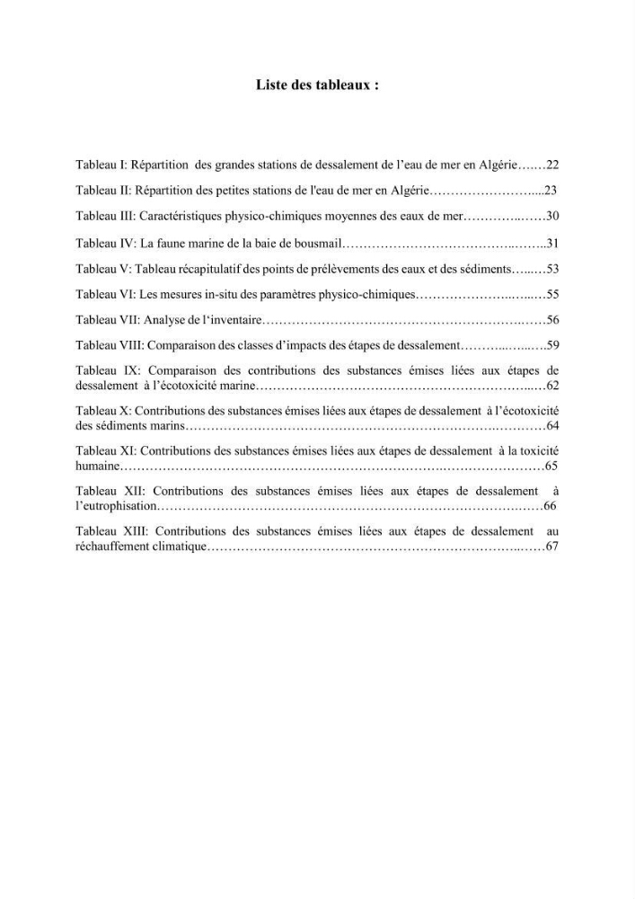 Analyse du cycle de vie du dessalement de l\'eau de mer en baie de Bou-Ismail: evaluation de la performance environnementale de la station de Fouka