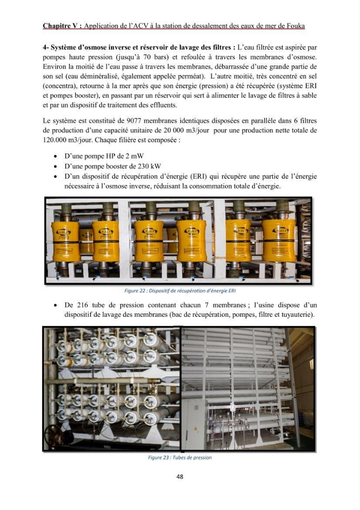 Analyse du cycle de vie du dessalement de l\'eau de mer en baie de Bou-Ismail: evaluation de la performance environnementale de la station de Fouka