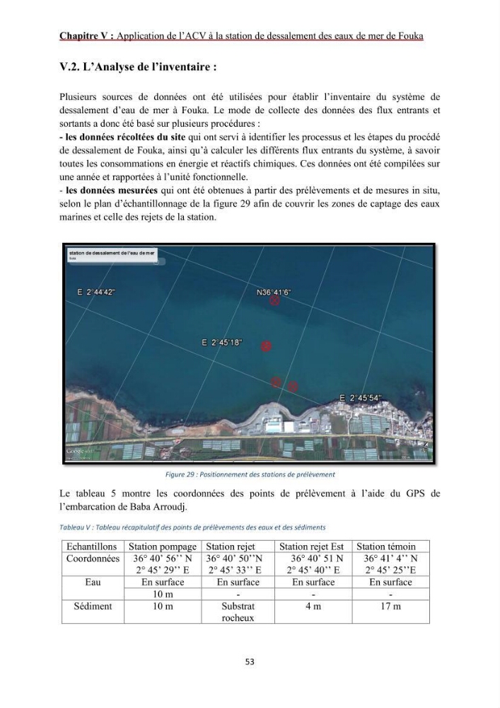 Analyse du cycle de vie du dessalement de l\'eau de mer en baie de Bou-Ismail: evaluation de la performance environnementale de la station de Fouka