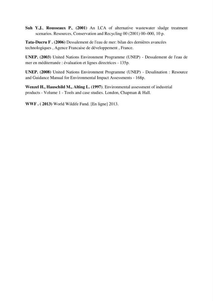 Analyse du cycle de vie du dessalement de l\'eau de mer en baie de Bou-Ismail: evaluation de la performance environnementale de la station de Fouka