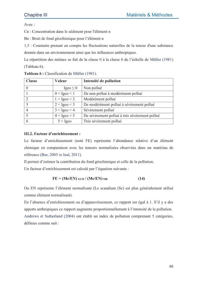 Contamination des sédiments marins de la côte Algéroise par les métaux traces