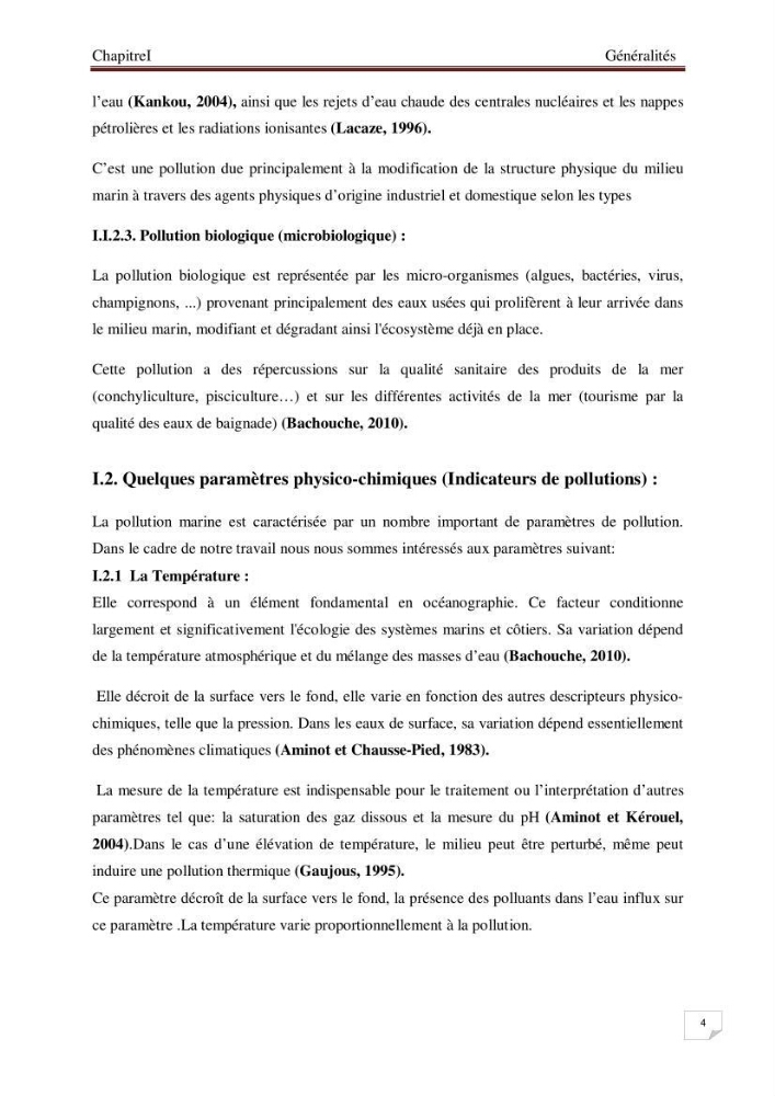 Conception d\'un système d\'information géographique (SIG) pour la spatialisation des paramètres de pollution dans la baie d\'Alger