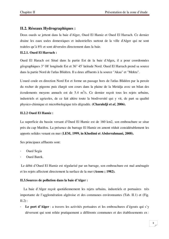 Conception d\'un système d\'information géographique (SIG) pour la spatialisation des paramètres de pollution dans la baie d\'Alger