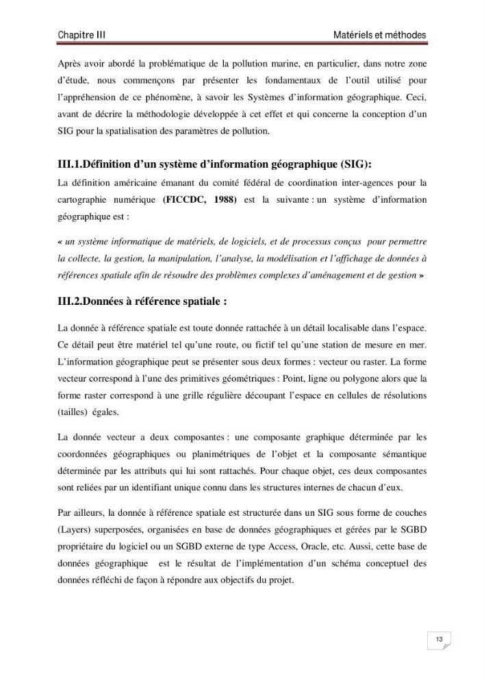 Conception d\'un système d\'information géographique (SIG) pour la spatialisation des paramètres de pollution dans la baie d\'Alger