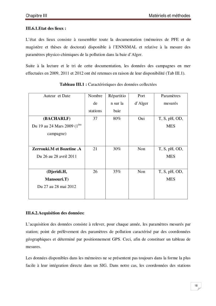 Conception d\'un système d\'information géographique (SIG) pour la spatialisation des paramètres de pollution dans la baie d\'Alger