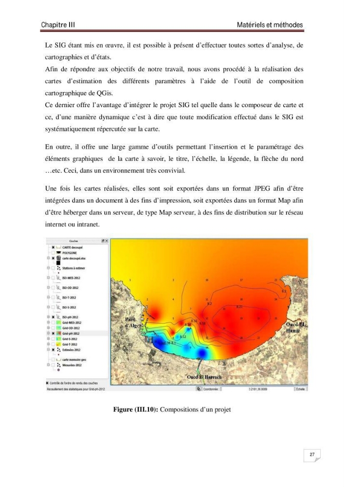 Conception d\'un système d\'information géographique (SIG) pour la spatialisation des paramètres de pollution dans la baie d\'Alger