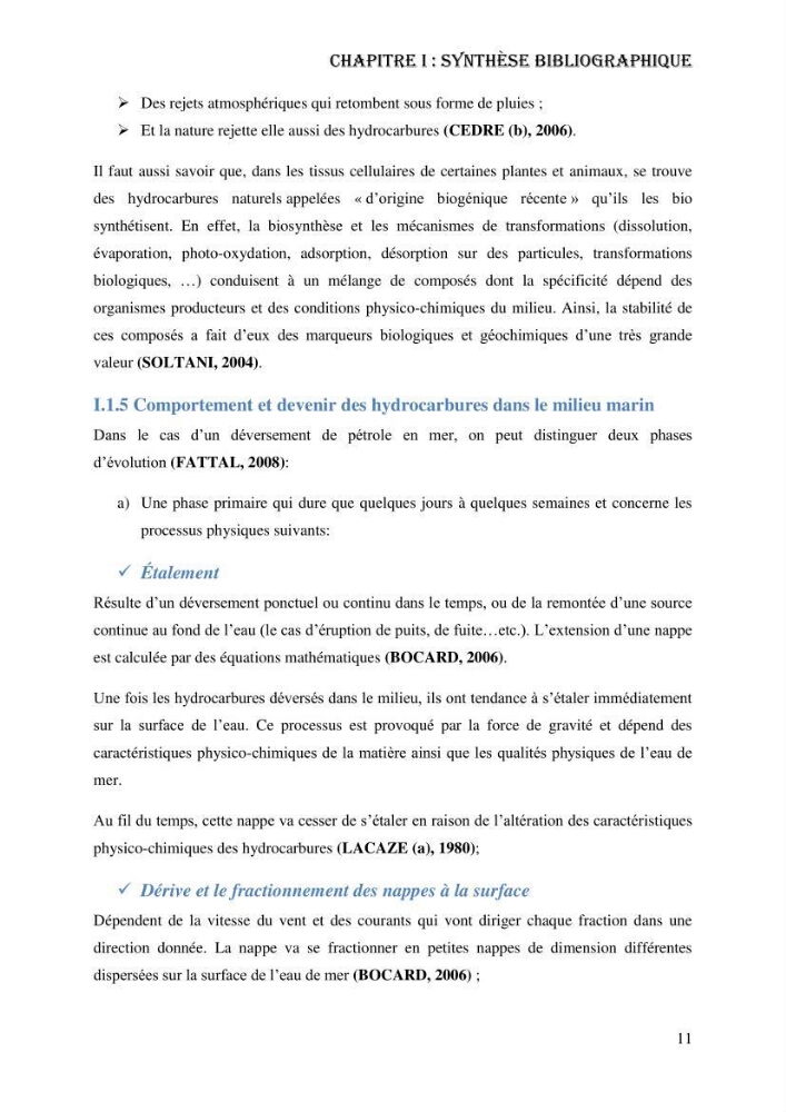 Evaluation de la vulnérabilité bio-morphosédimentaire de la baie de Bou-Ismail face à une pollution potentielle par les hydrocarbures: