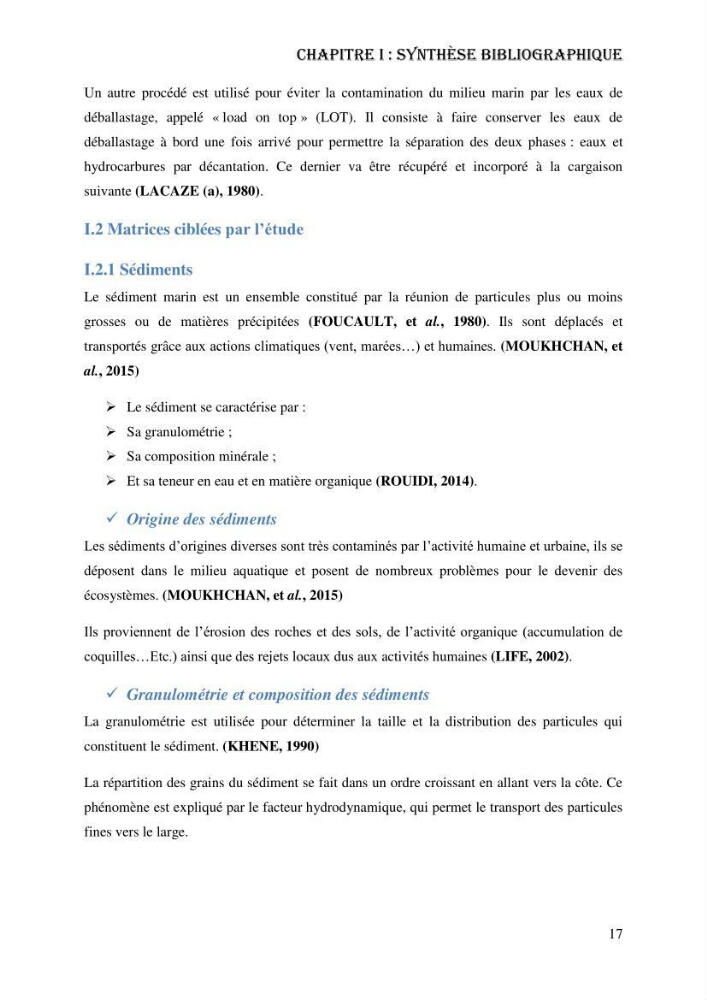 Evaluation de la vulnérabilité bio-morphosédimentaire de la baie de Bou-Ismail face à une pollution potentielle par les hydrocarbures: