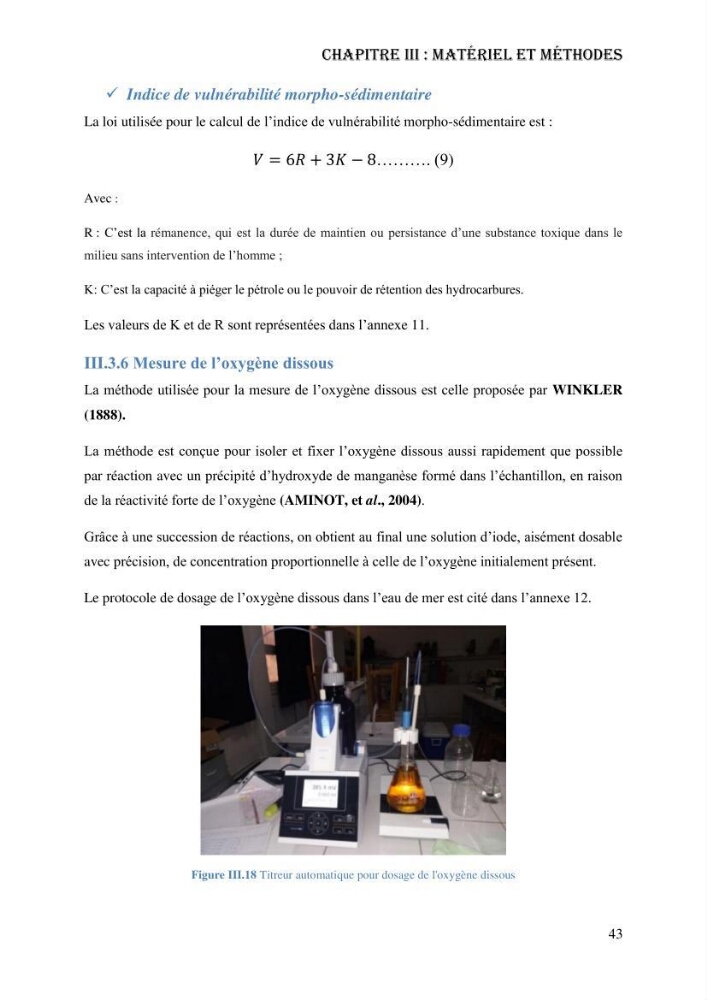 Evaluation de la vulnérabilité bio-morphosédimentaire de la baie de Bou-Ismail face à une pollution potentielle par les hydrocarbures: