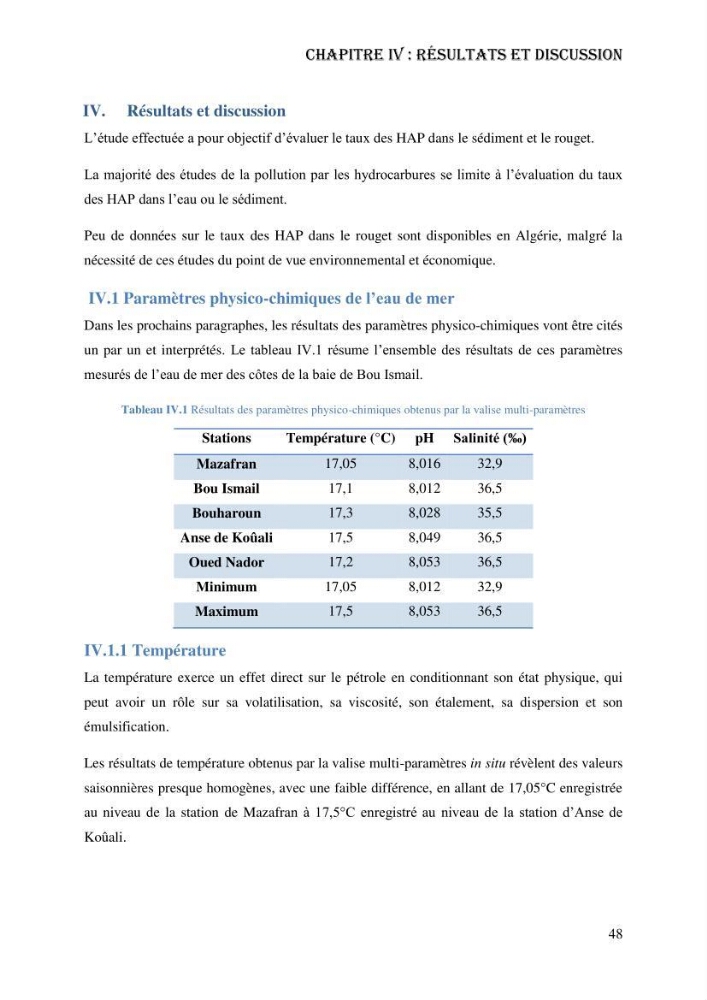 Evaluation de la vulnérabilité bio-morphosédimentaire de la baie de Bou-Ismail face à une pollution potentielle par les hydrocarbures:
