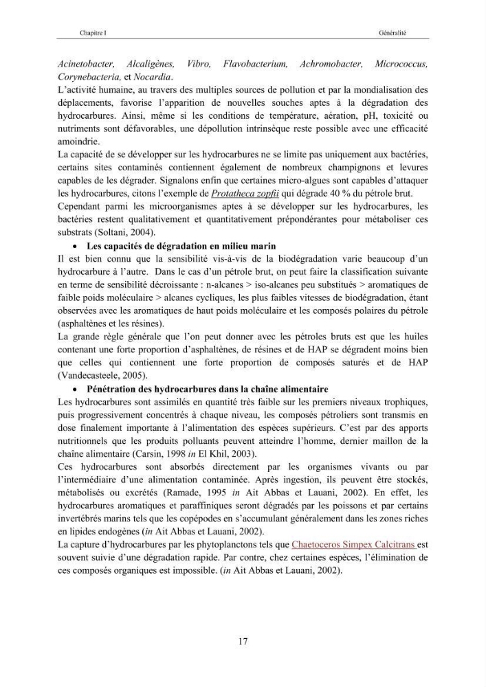 Etat de la pollution par les hydocarbures dans les eaux et les sédiments superficiels dans la baie d\'Alger et la baie de Bou-Ismail