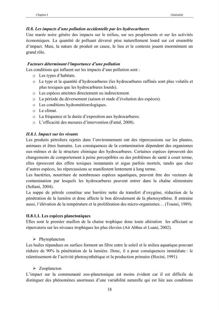 Etat de la pollution par les hydocarbures dans les eaux et les sédiments superficiels dans la baie d\'Alger et la baie de Bou-Ismail