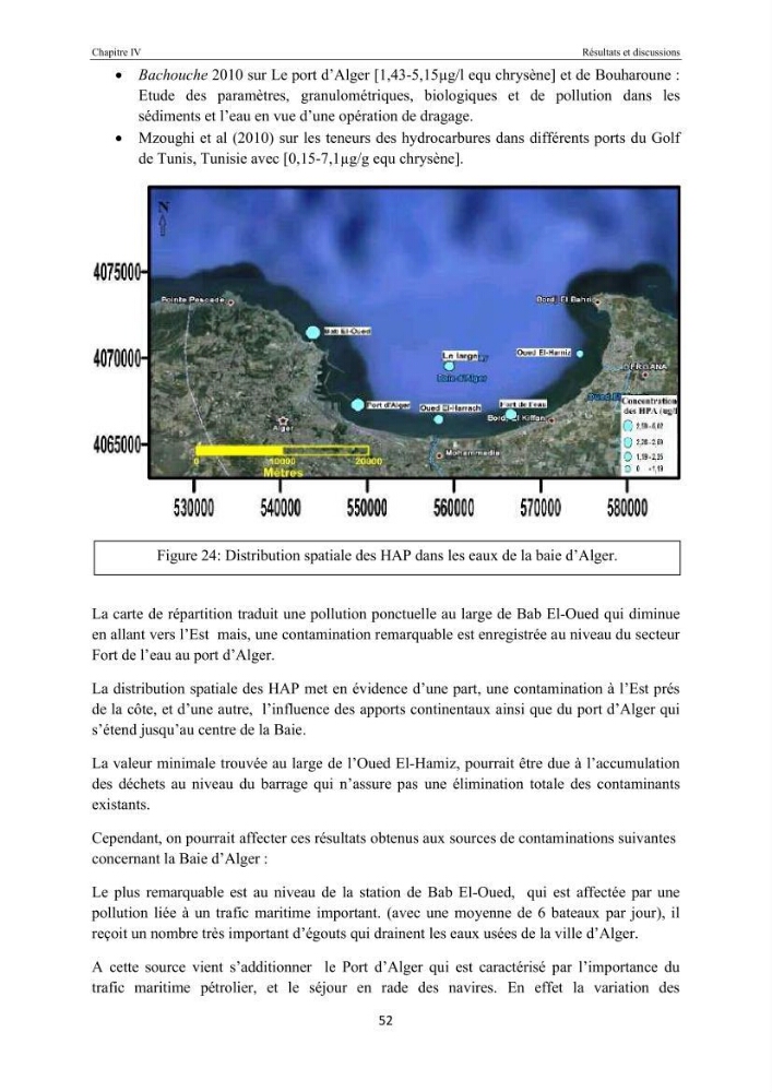 Etat de la pollution par les hydocarbures dans les eaux et les sédiments superficiels dans la baie d\'Alger et la baie de Bou-Ismail