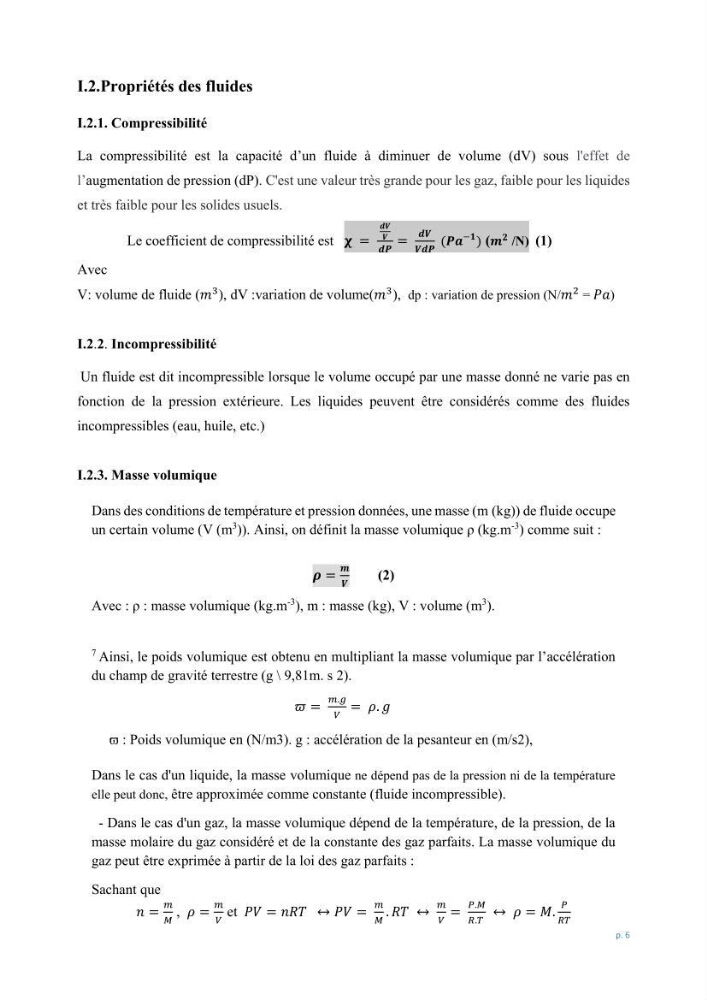Mécanique des fluides 1: transfert de la quantité de mouvement (cours)