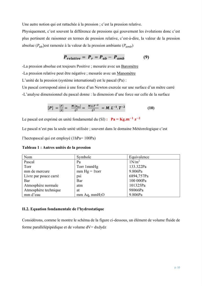 Mécanique des fluides 1: transfert de la quantité de mouvement (cours)