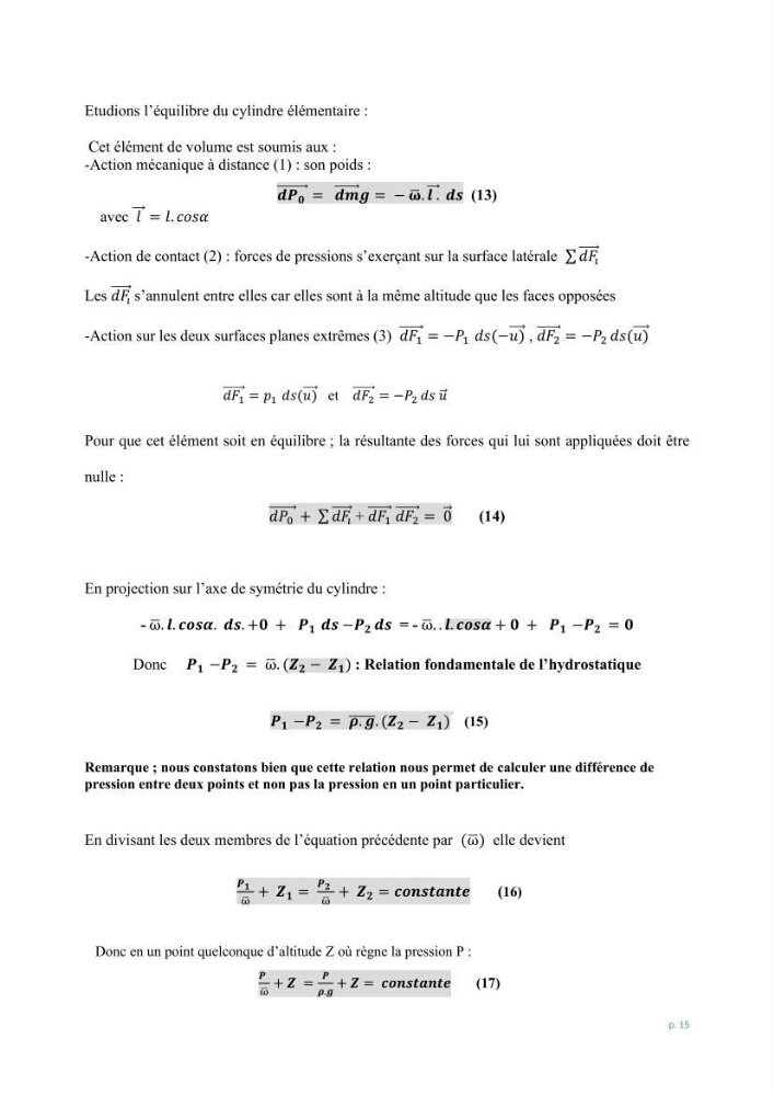 Mécanique des fluides 1: transfert de la quantité de mouvement (cours)