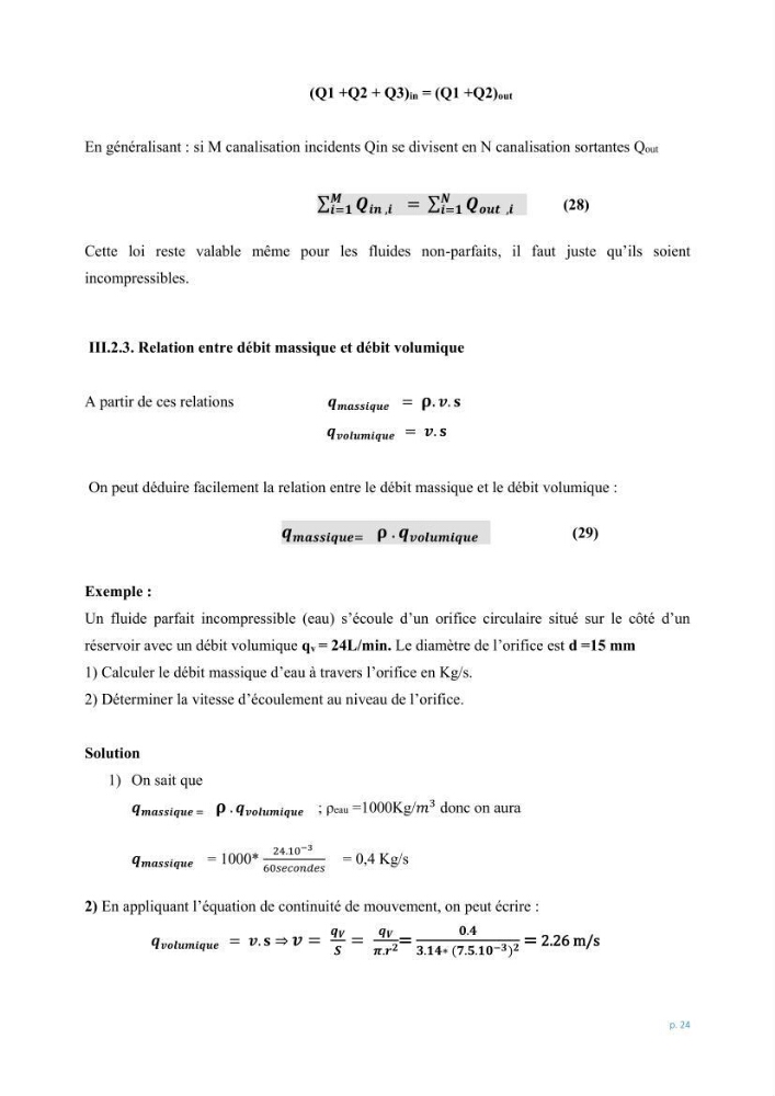 Mécanique des fluides 1: transfert de la quantité de mouvement (cours)