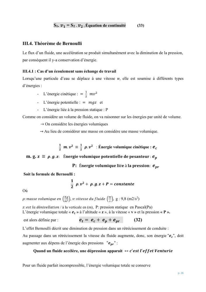 Mécanique des fluides 1: transfert de la quantité de mouvement (cours)