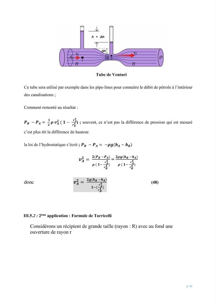 Mécanique des fluides 1: transfert de la quantité de mouvement (cours)