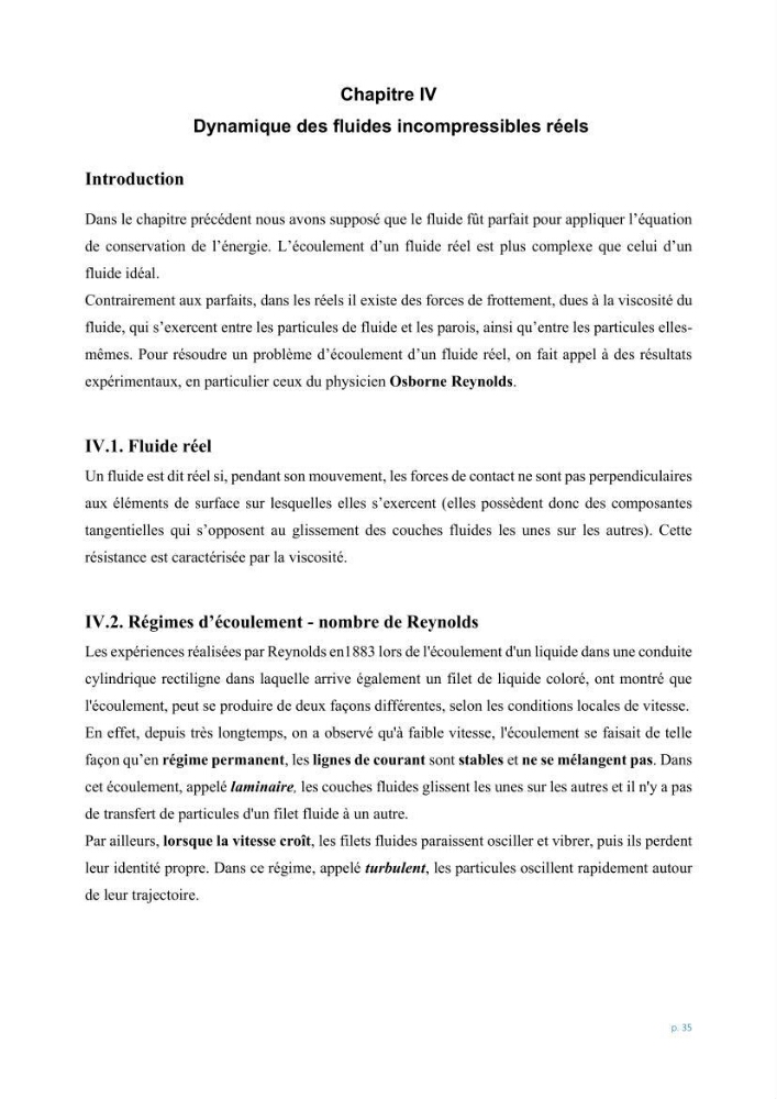 Mécanique des fluides 1: transfert de la quantité de mouvement (cours)