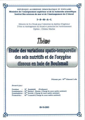 Analyse des hydrocarbures pétroliers dans l'eau et le sédiment superficiel du port d'Arzew Analyse des hydrocarbures pétroliers dans l'eau et le sédiment superficiel du port d'Arzew