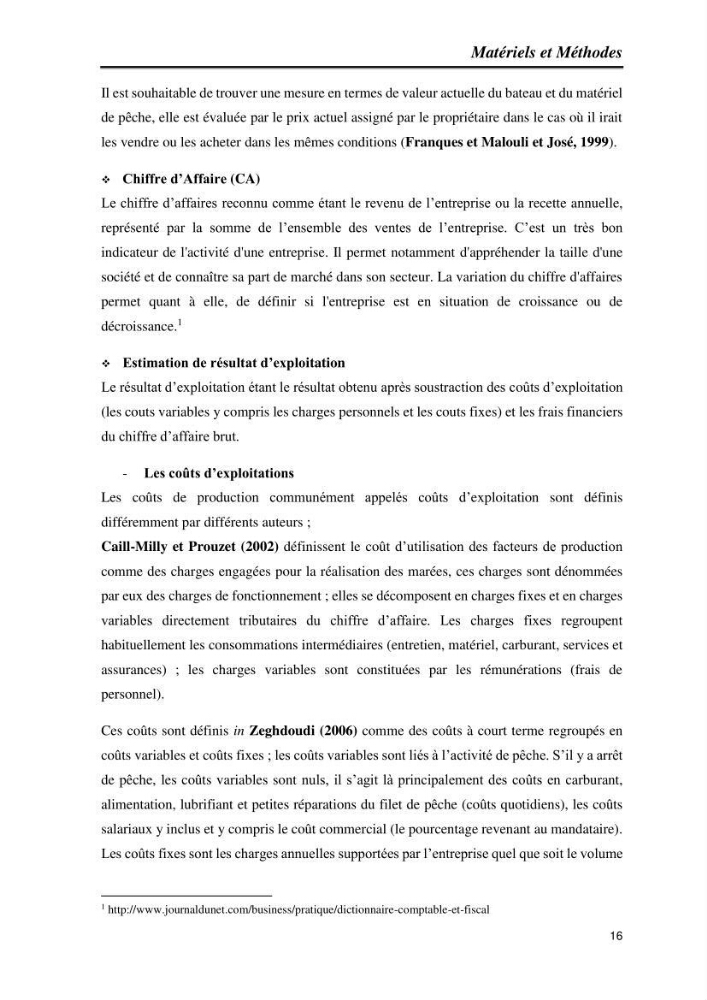 Caractérisation de l\'activité de pêche au niveau du port de Cherchell:
