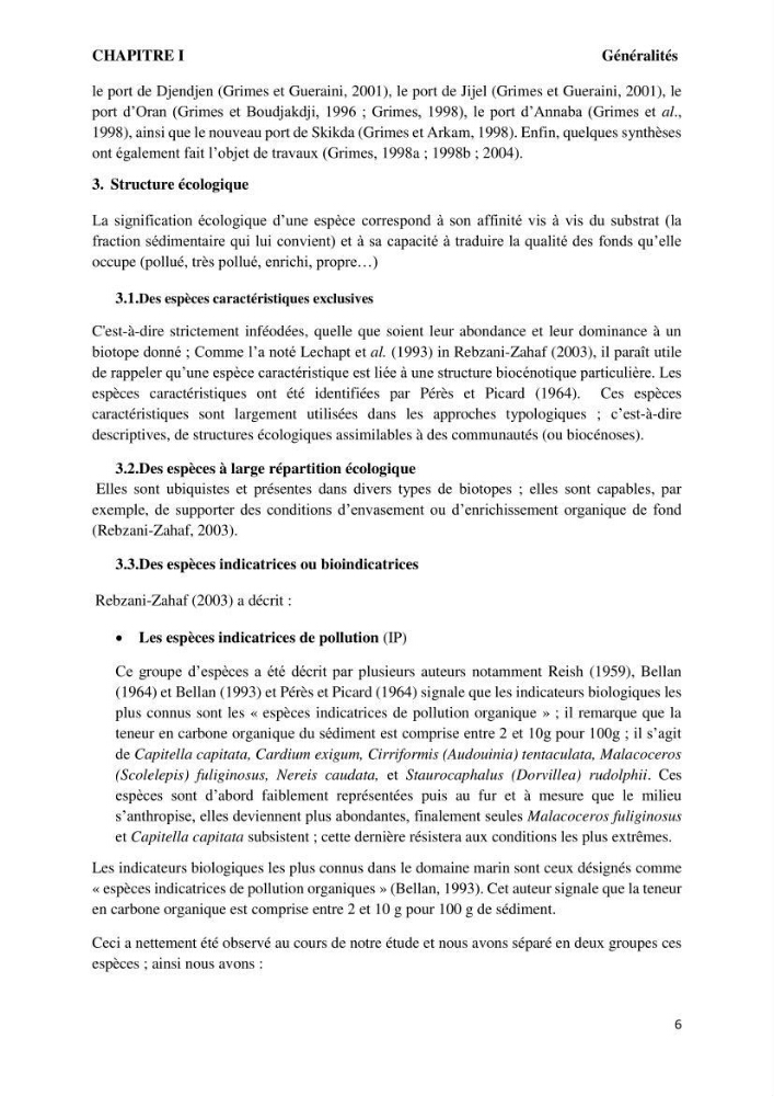 Caractérisation des biocenoces benthiques des côtes Algériennes: évolution et suivi