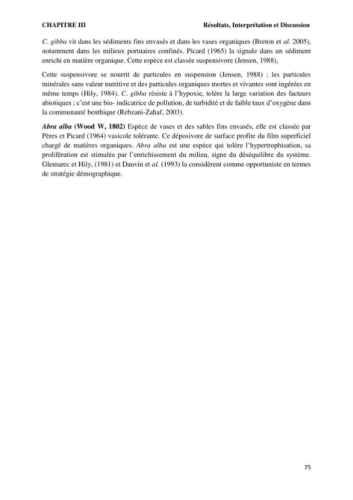 Caractérisation des biocenoces benthiques des côtes Algériennes: évolution et suivi
