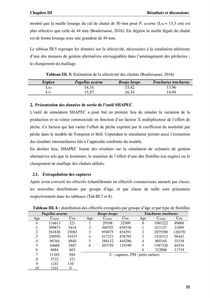 Elaboration d’un outil de simulation pour l’évaluation et de la gestion des pêcheries mixtes multi-flottille