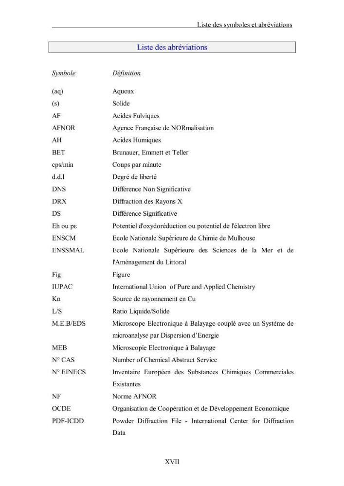 Etude du comportement des métaux lourds Pb, Zn, Cu et Cd en surface d\'une matrice de type sédiment