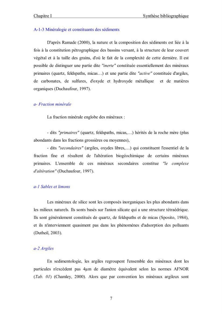 Etude du comportement des métaux lourds Pb, Zn, Cu et Cd en surface d\'une matrice de type sédiment