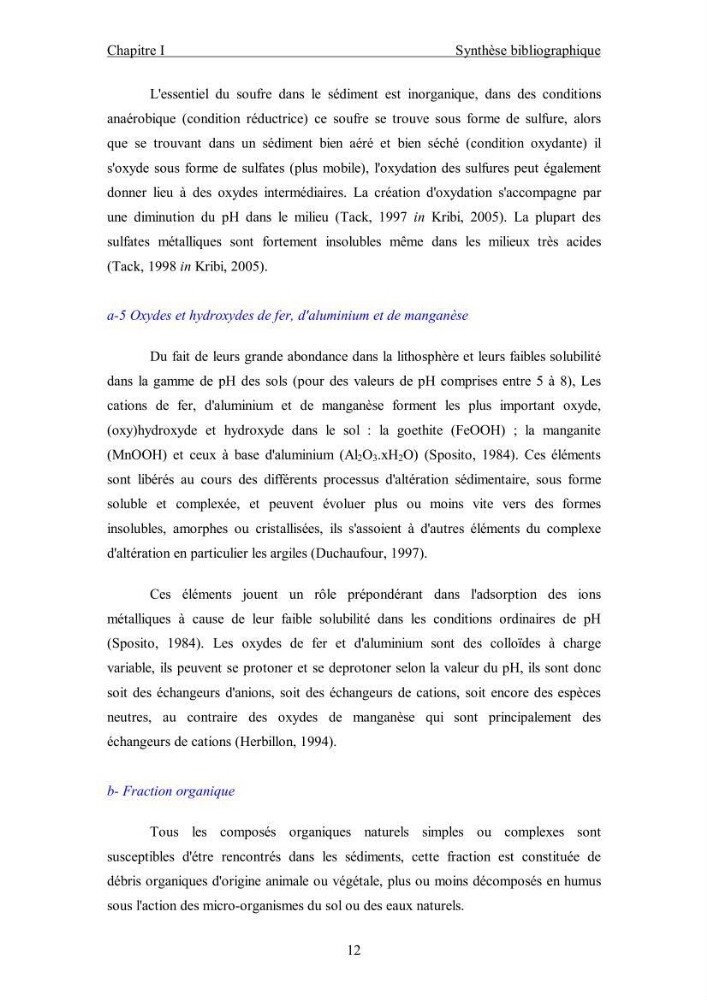 Etude du comportement des métaux lourds Pb, Zn, Cu et Cd en surface d\'une matrice de type sédiment