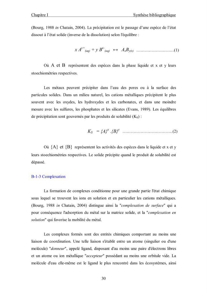 Etude du comportement des métaux lourds Pb, Zn, Cu et Cd en surface d\'une matrice de type sédiment