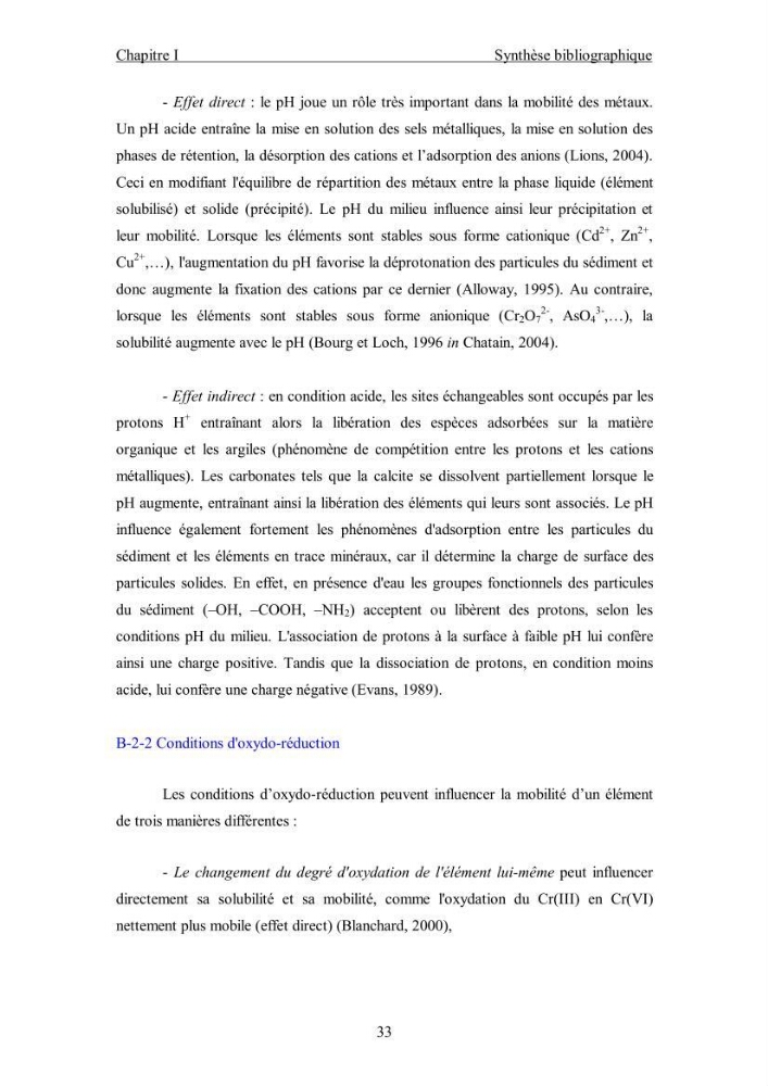 Etude du comportement des métaux lourds Pb, Zn, Cu et Cd en surface d\'une matrice de type sédiment