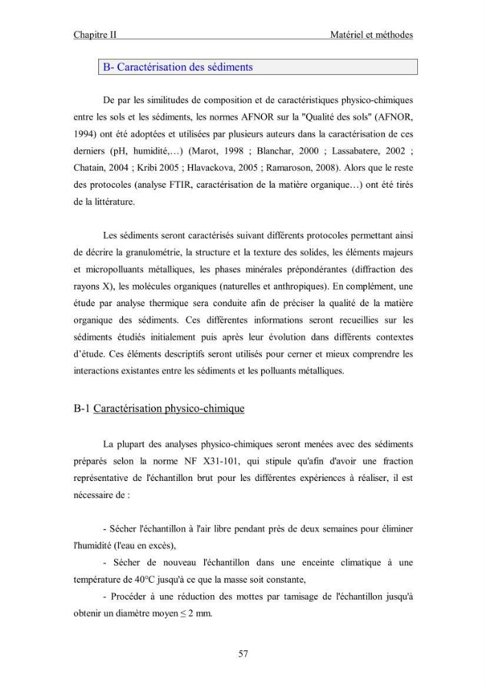 Etude du comportement des métaux lourds Pb, Zn, Cu et Cd en surface d\'une matrice de type sédiment