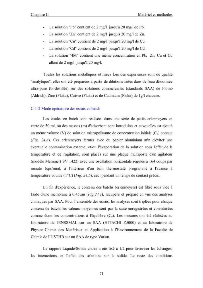 Etude du comportement des métaux lourds Pb, Zn, Cu et Cd en surface d\'une matrice de type sédiment