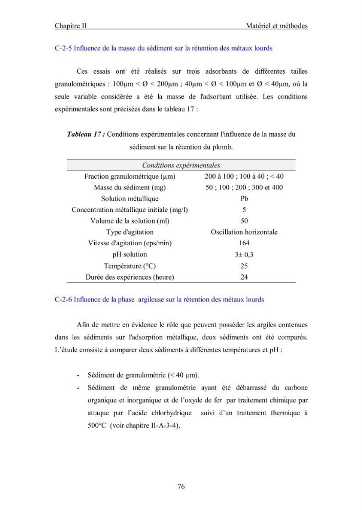 Etude du comportement des métaux lourds Pb, Zn, Cu et Cd en surface d\'une matrice de type sédiment