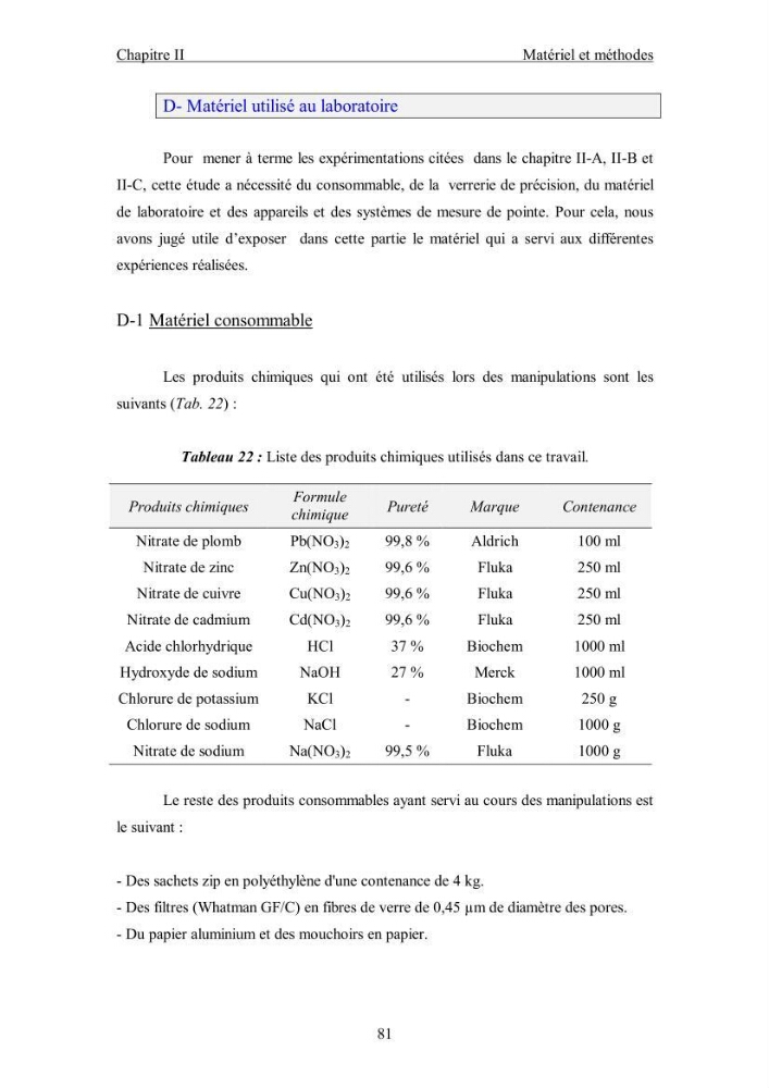 Etude du comportement des métaux lourds Pb, Zn, Cu et Cd en surface d\'une matrice de type sédiment