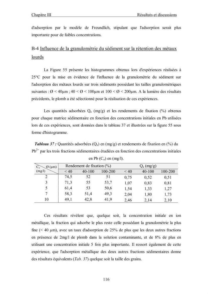 Etude du comportement des métaux lourds Pb, Zn, Cu et Cd en surface d\'une matrice de type sédiment