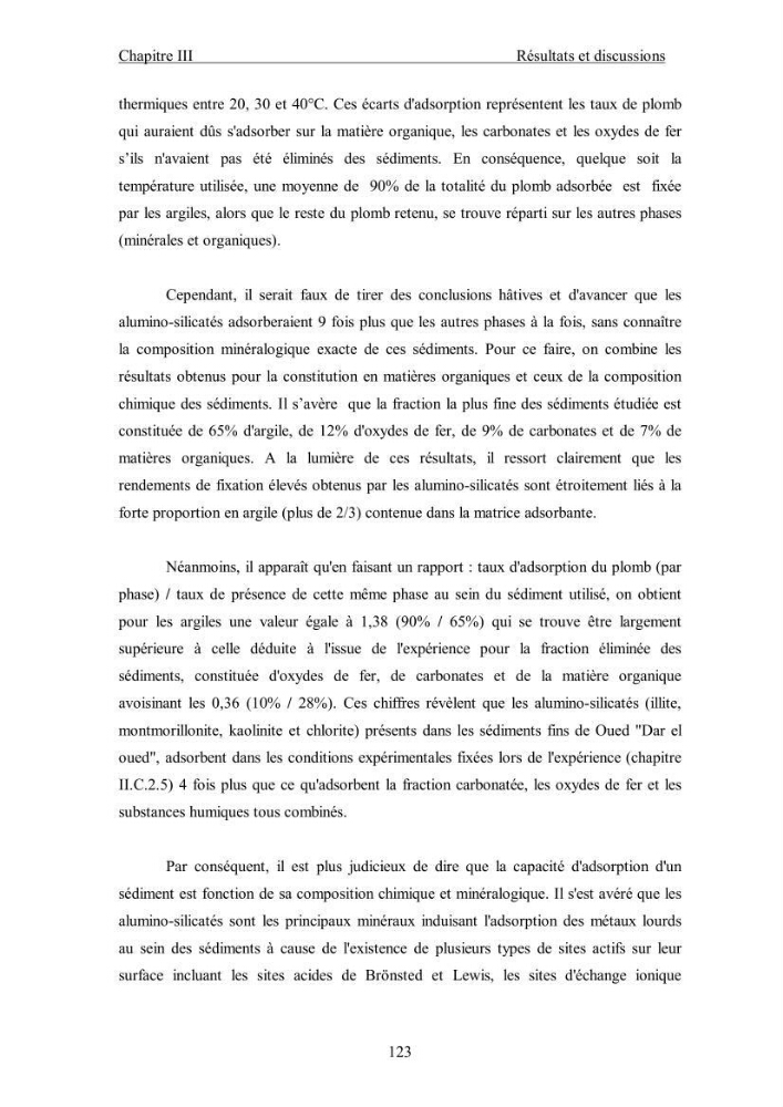 Etude du comportement des métaux lourds Pb, Zn, Cu et Cd en surface d\'une matrice de type sédiment